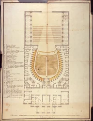 Original Drawing of the Interior Architecture of the Teatro alla Scala