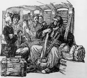 Tartarin in a carriage for Tartarin on the Alps by Alphonse Daudet, Milan