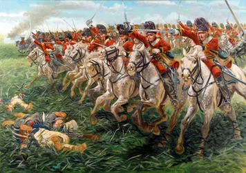 The Charge of the Royal Scots Greys, Scottish Dragon Regiment, at Waterloo