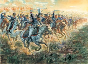 First Empire: The Charge of the Prussian Hussars About 1810