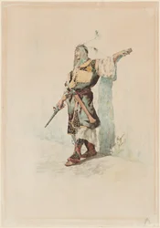 A Moorish Soldier before a Sunlit Wall