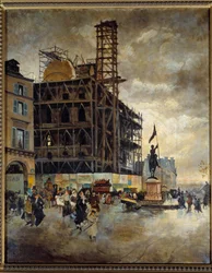Place de pyramides construction of the marsan pavilion in 1880