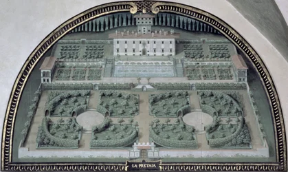 Villa della Pretaia from a series of lunettes depicting views of the Medici villas