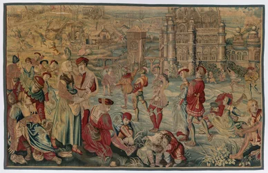 Winter: Skating Scene From Set of Four Seasons, late 1600s - early 1700s