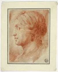 Bust of Woman in Profile to Left