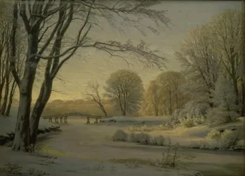Winter Landscape with a Frozen Stream