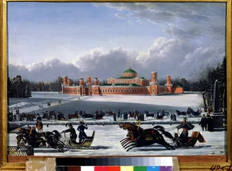 Sleigh Race at the Petrovsky Park in Moscow