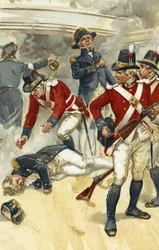 Admiral Lord Nelson Fatally Wounded at the Battle of Trafalgar