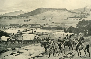 Generals French and Hutton Crossing the Vaal into Transvaal Territory