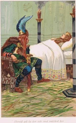 Harald Sat by Her Side and Watched Her, illustration from 