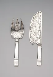 Fish slice and fork, c.1870-80