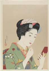 Woman Holding Lip Brush