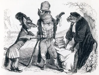 The Wolf Pleading Against the Fox in Front of the Monkey - Fables by La Fontaine