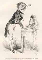 You Are Going to Be a Great Scholar, and I Will Announce It to the World. Illustrated vignettes by JJ Granville. Engraving signed Tamisier in the section titled 
