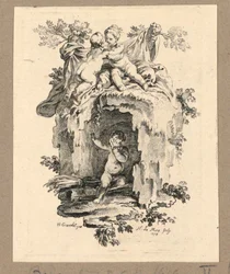 Cherubs Around a Cave