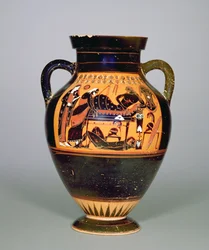 Amphora Depicting Priam and Achilles, c.550 BC