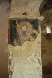 Defaced frescoes in the Church of the Panayia