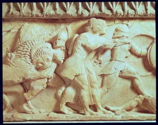 North Frieze of the Siphnian Treasury Depicting Gods Fighting Giants (detail)