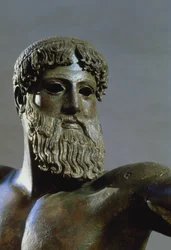 Head of Poseidon, c. 460-450 BC, bronze detail of 111367