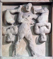 Metope with Heracles and the Cercopes