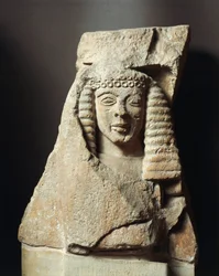 Metope Fragment with Female Figure, from Mycenae, Greece, 7th Century BC