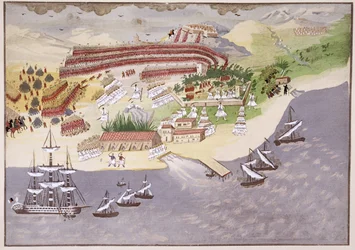 Battle of Nauplia (plate 14) from Pictorial History of the Greek War of Independence by General Makryjannis