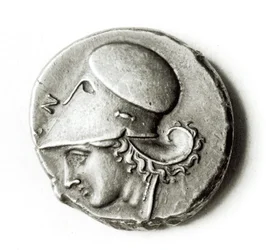 Didrachma of Heracles: obverse depicting Athena