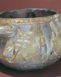 Drinking cup depicting Scythian soldiers (detail)