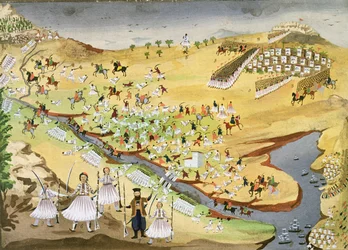 First Battle Between Greeks and Turks at the Alamana Bridge in 1821, from the Pictorial History of the Greek War of Independence