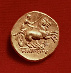 Reverse of a Stater of Philip II (382-336 BC) of Macedonia Depicting a Charioteer, 356-336 BC