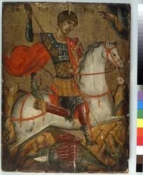 St. George slaying the Dragon, icon, Creto-Venetian School