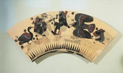 Fragment of a vase, depicting Heracles setting free Prometheus from his torment by an eagle