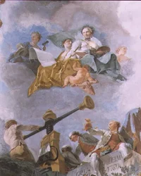 Allegorical Figures, Detail of the Ceiling of the Great Gallery