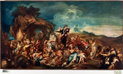 Moses Striking Water from the Rock (Painting by Gregorio De Ferrari)