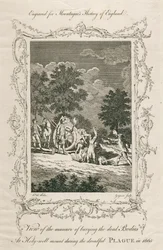 Burying plague victims, Holywell Mount, Shoreditch, London, 1665, late 18th century