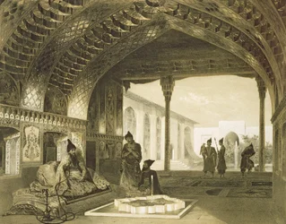 The Hall of Mirrors in the Palace of the Sardar of Yerevan, Armenia, plate 17 from a book on the Caucasus, engraved by Charles Claude Bachelier and Celestin Francois Nanteuil, published by Alfred