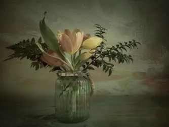Vintage Tulips in Vase