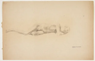 Study of Plaster Cast from Pompeii. Reclining Man
