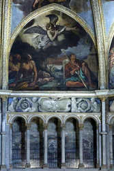 Fresco depicting the annunciation to the shepherds