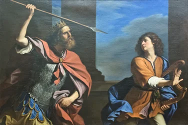 Saul tries to kill David with his spear