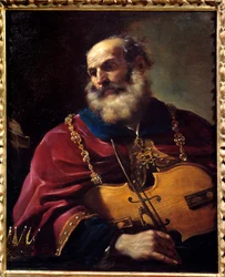 King David (playing the violin)