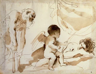Man on Crutches, Cupid and Sleeping Venus