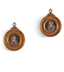 Pair of medallions representing King Henri IV and Maximilian Bethune, Duke of Sully