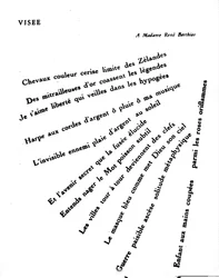 Calligram by Guillaume Apollinaire (1880-1918): “Visée”