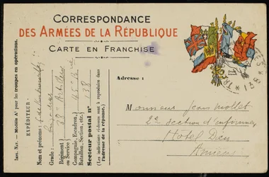 Postcard to Jean Mollet
