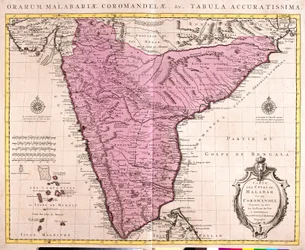 Map of Coromandel and Malabar (India)