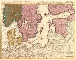 Map of the Northern Kingdoms (Denmark, Sweden, Norway and Finland) (etching)