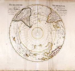 View of the South (Antarctic) Pole (Atlas by Guillaume Delisle)