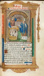 Printed Book of Hours (Use of Rome): fol. 105r, St. Nicholas