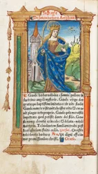 Printed Book of Hours (Use of Rome): fol. 110v, St. Barbara